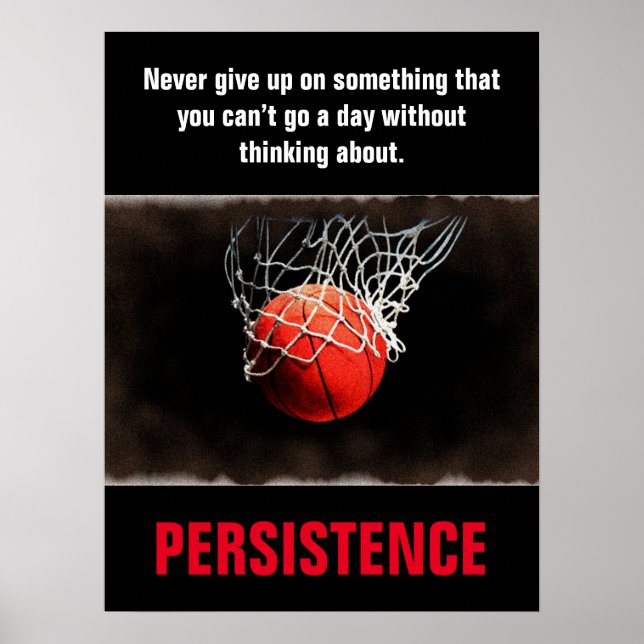 Poster Persistance Basketball Inspiration Motivation (Devant)