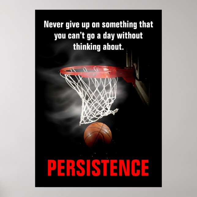 Poster Persistance Basketball Inspiration Motivation (Devant)