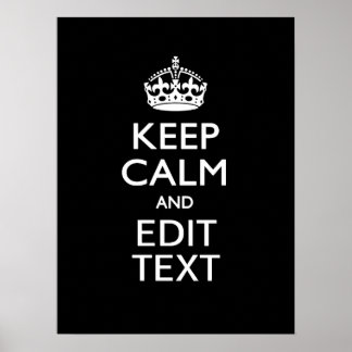 Poster Personalisé KEEP CALM Votre texte en noir