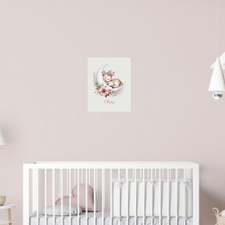 Poster Personalized Baby Girl Deer 