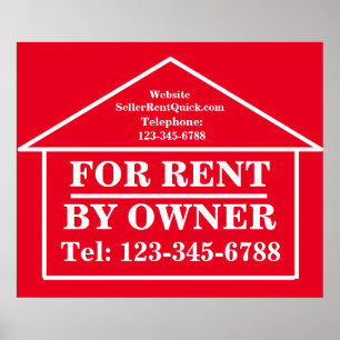 Poster Personalized FOR RENT BY OWNER Real Estate