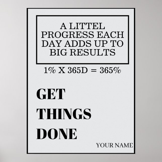 POSTER PERSONALIZED NAME MODERN MINIMAL GET THINGS DONE  (Devant)