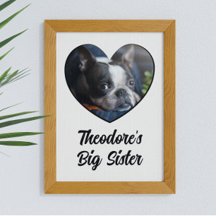 Poster Personalized photo dog big sister