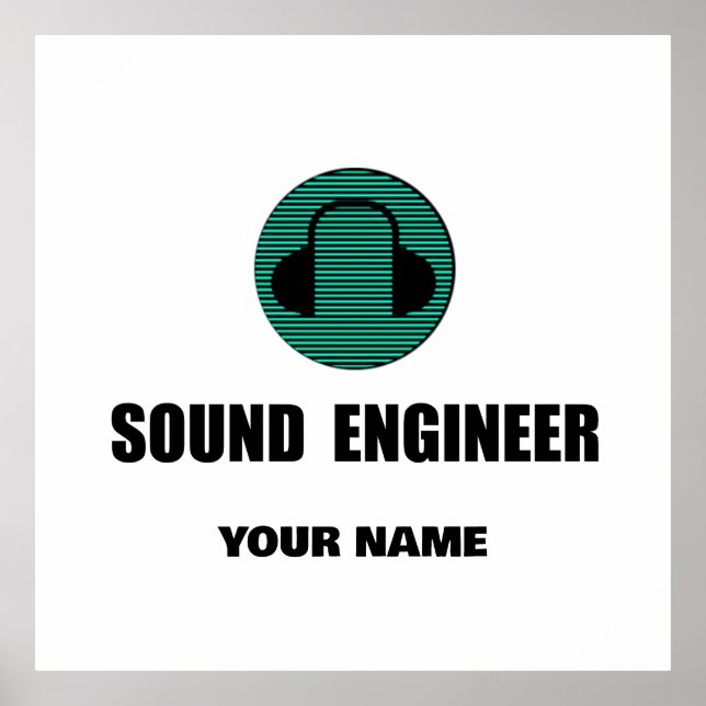 Poster Personalized Sound Engineer Audio Engineering (Devant)