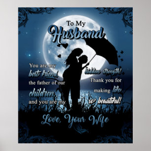Poster Personalized To My Husband Couple Under Moon
