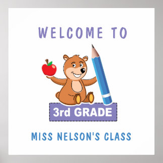 Poster Personalized Welcome to Troisième grade