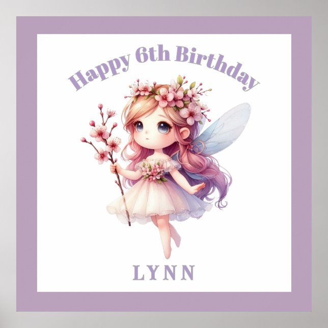 Poster Personalized Whimsical Floral Fairy  (Devant)