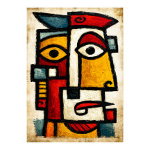 Personnage Cubiste Primitif 1 Art Abstrait Gras
