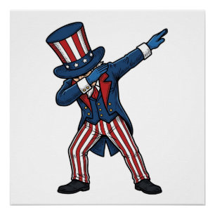 Poster Personnage patriotique dabbing Design vectoriel vi