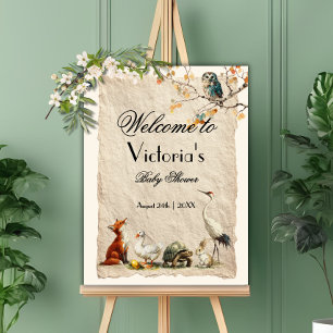 Poster Personnages du livre d'Aesop Baby Shower