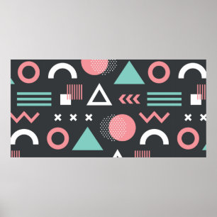 Poster Personnages géométriques conception motif transpar