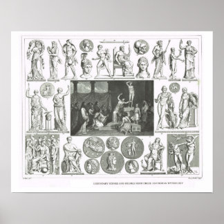 Poster Personnages légendaires de la mythologie grecque e