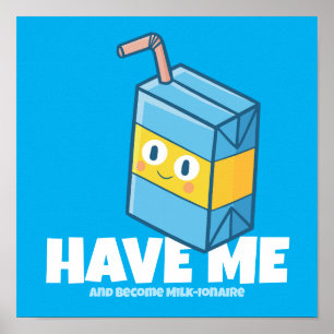 Poster Personnalisable "Ai-je pris le lait ionaire"