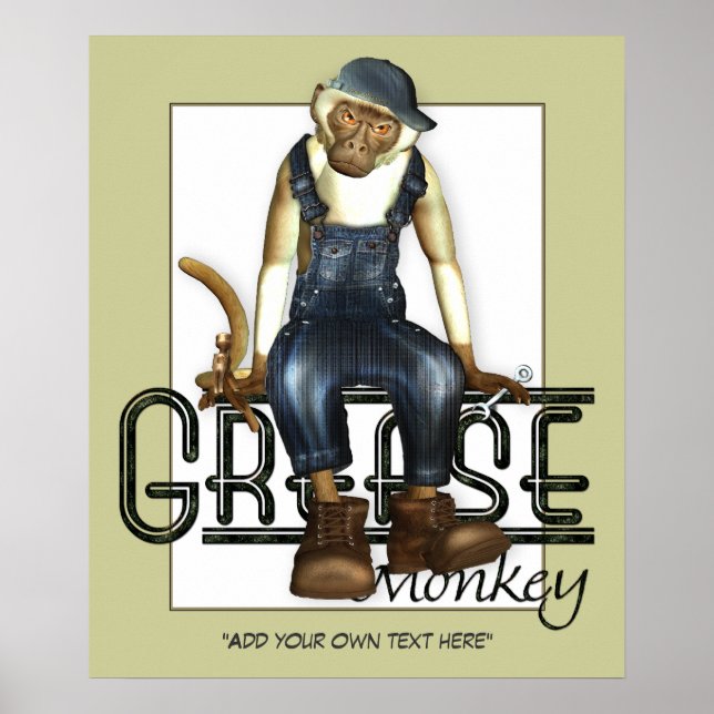 Poster personnalisable Grease Monkey (Devant)