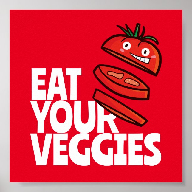 Poster Personnalisable Mangez vos légumes - Version tomat (Devant)