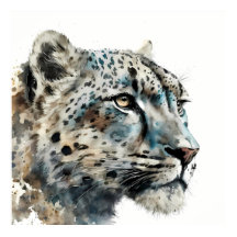 Personnalisable Snow Leopard Art Imprimer Wallart 