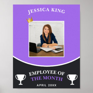 Poster Personnalisable Violet Employé Du Mois Photo