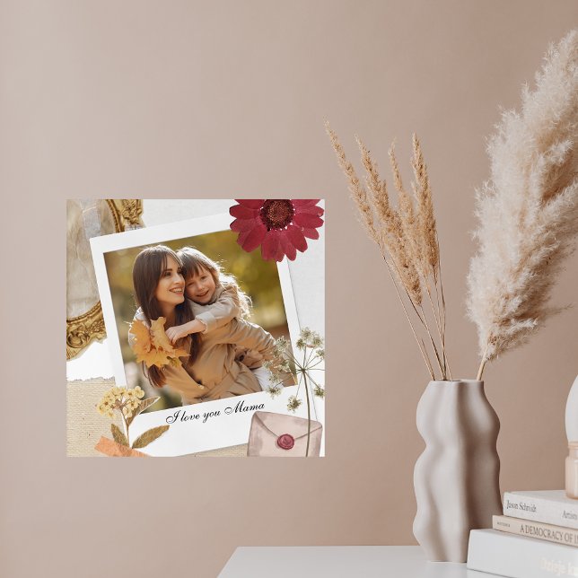 Poster Personnalisation moderne Je t'aime Maman Photo (Créateur téléchargé)