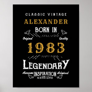 Poster Personnalisé 40e anniversaire 1983 Ajouter un nom