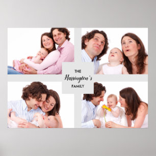 Poster Personnalisé 4 Photos de famille Collage Rectangl