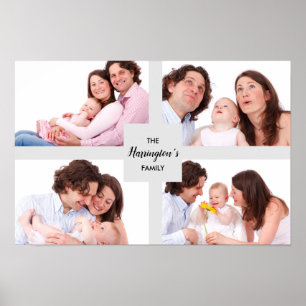 Poster Personnalisé 4 Photos de famille Collage Rectangl