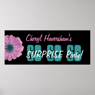 Poster Personnalisé 60ème Surprise Anniversaire fête rose