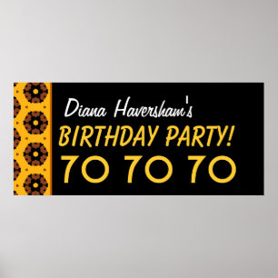 Poster Personnalisé 70e anniversaire ou toute année Gold