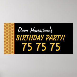 Poster Personnalisé 75e anniversaire ou toute année Gold 