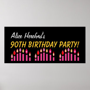 Poster Personnalisé 90e anniversaire ou toute année bougi