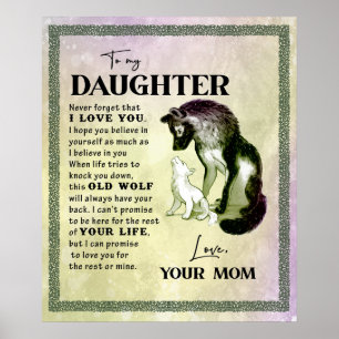 Poster Personnalisé À Ma Fille De Maman Blanket Wolf