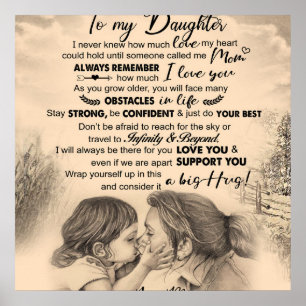Poster Personnalisé À Ma Fille, L'Amour De Maman Blanket