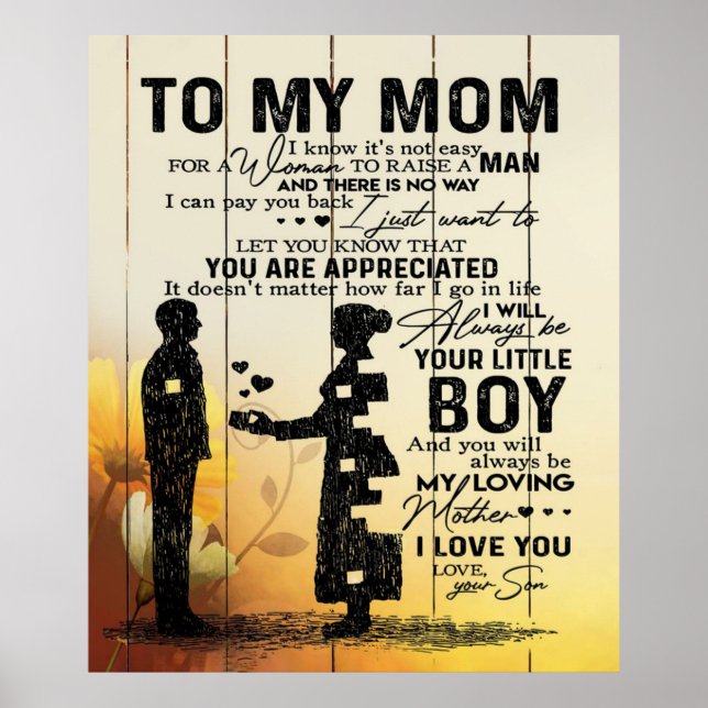 Poster Personnalisé À Ma Mère Du Fils| Anniversaire Mère  (Devant)