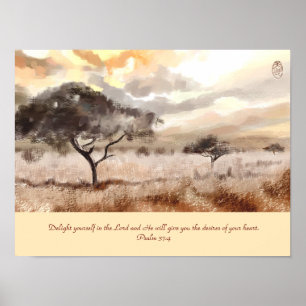 Poster personnalisé Acacia Trees avec Verse Bible