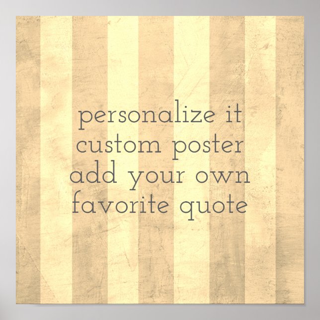 poster personnalisé ajouter votre citation rayures (Devant)
