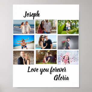 Poster Personnalisé Anniversaire moderne 9 Photo Collage