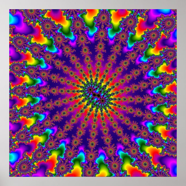 Poster personnalisé Arc-en-ciel Fractal Burst (Devant)