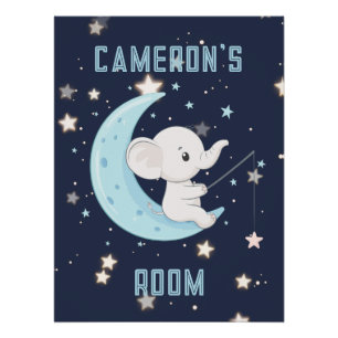 Poster personnalisé Baby Elephant Fishing 4 Etoile