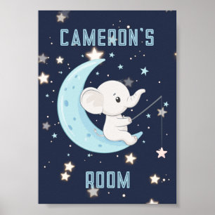 Poster personnalisé Baby Elephant Fishing 4 Etoile