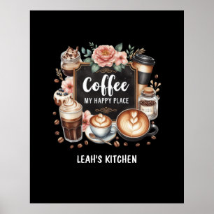 Poster ☕ Personnalisé Café Cuisine Café Café Café Joyeux 