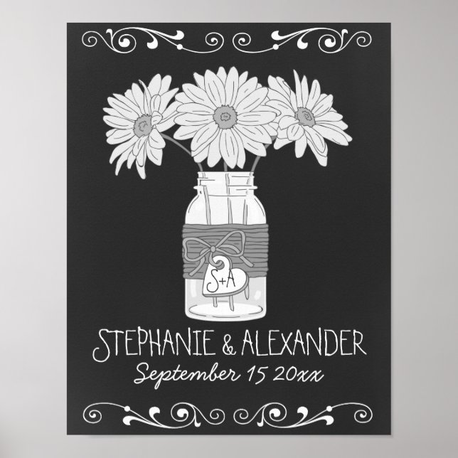 Poster personnalisé Chalkboard Mason Jar (Devant)