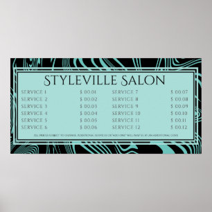 Poster Personnalisé couleur styliste salon prix de servic