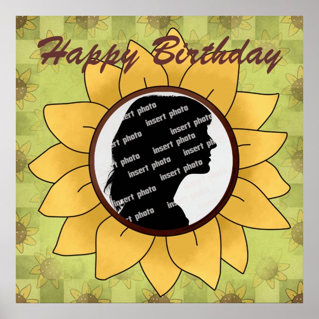 Poster personnalisé d'anniversaire de tournesol (Devant)