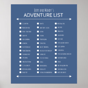 Poster personnalisé de la liste d'aventure du coup