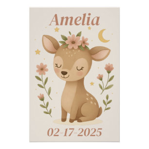 Poster personnalisé de la pépinière de cerfs