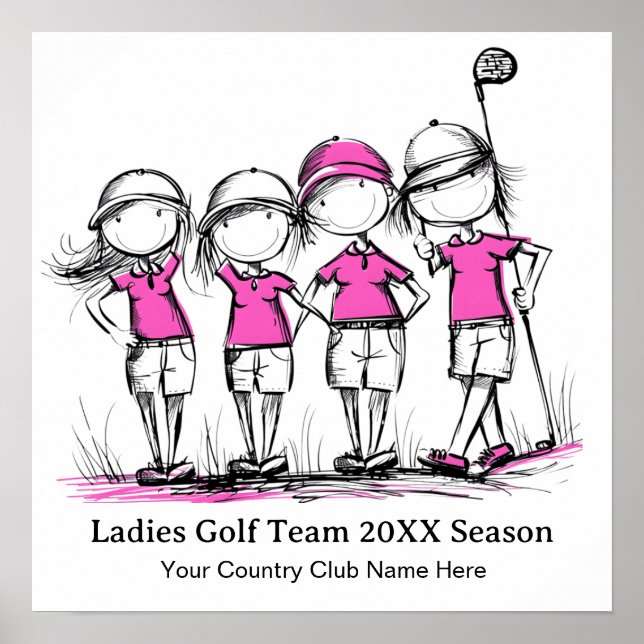 Poster personnalisé de l'équipe de golf Ladies (Devant)