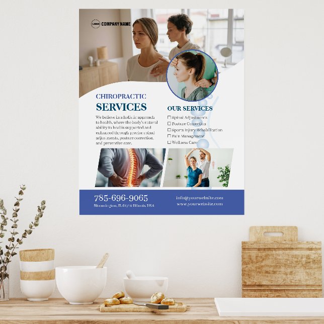Poster personnalisé des services de chiropraticien (Cuisine)