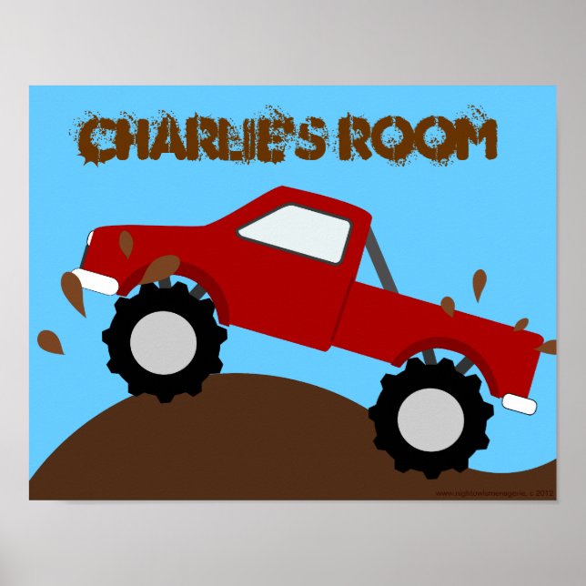 Poster personnalisé du camion Monster Muddy (Devant)