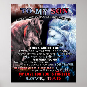 Poster Personnalisé Du Père Lion À Mon Fils Loup