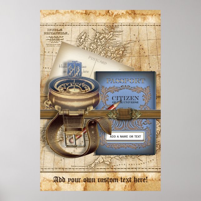Poster personnalisé du voyageur (Devant)