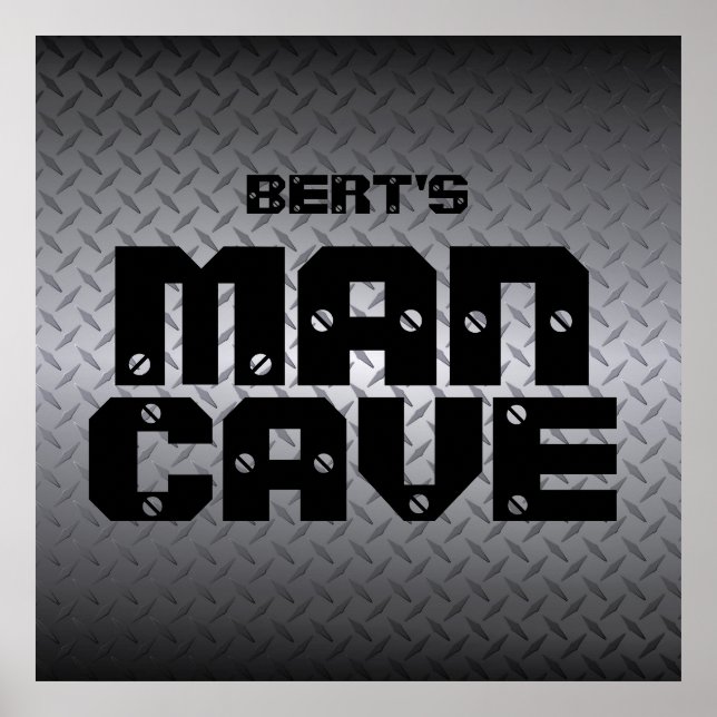 Poster personnalisé en acier Diamondplate Man Cave (Devant)